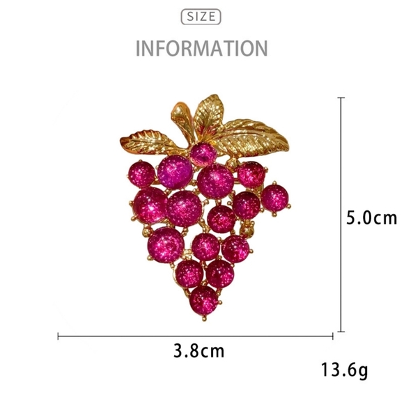 VQ Grape Brooch - Picture 5 of 7